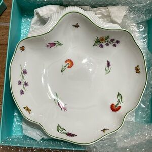 Vintage Tiffany & Co. Limoges France "Tiffany Garden " Clam Shell Bowl 10" MINT